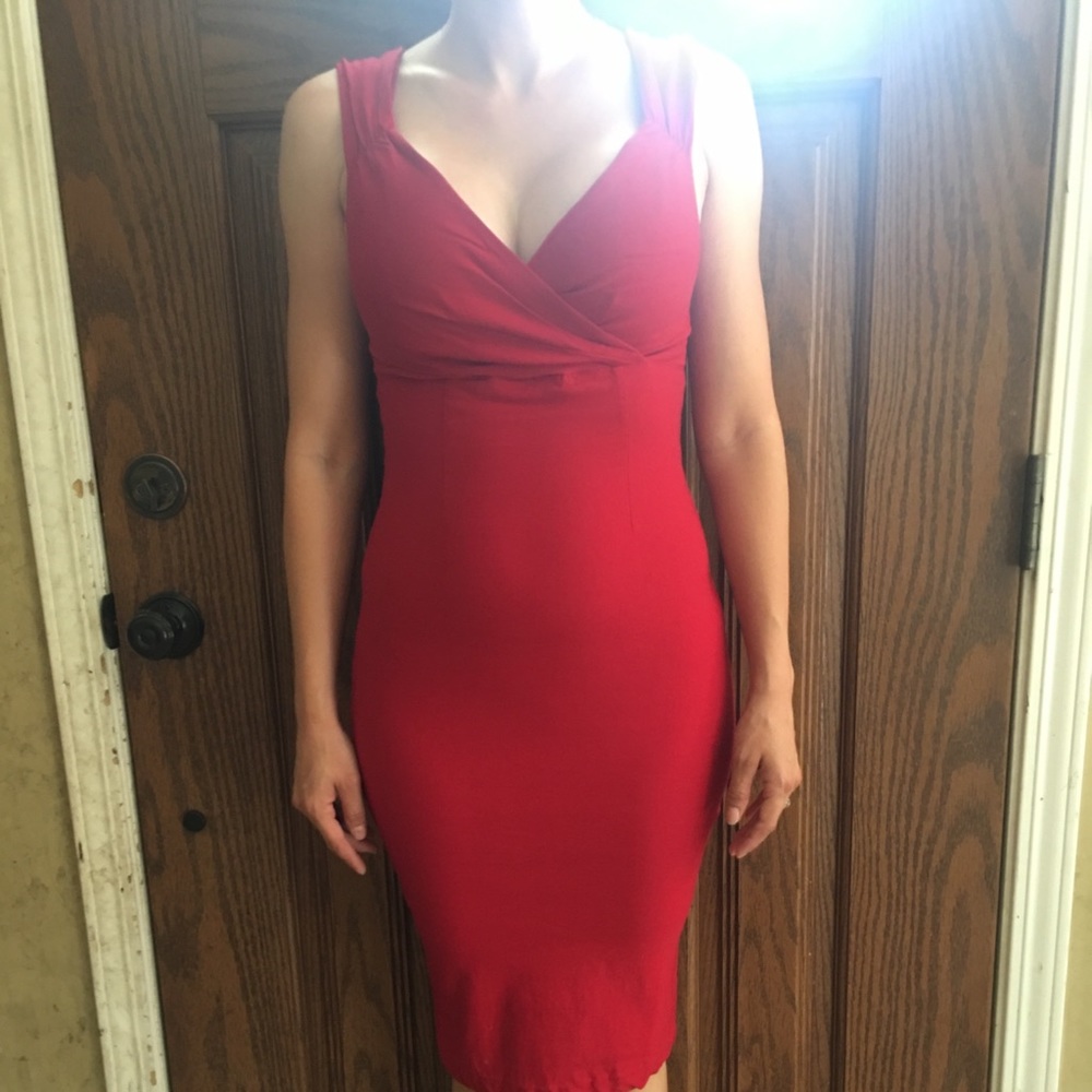 Pink up red dress